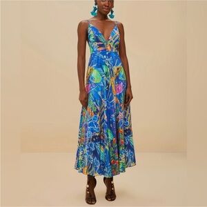 Farm Rio: Blue Sea Life Sleeveless Maxi Dress
